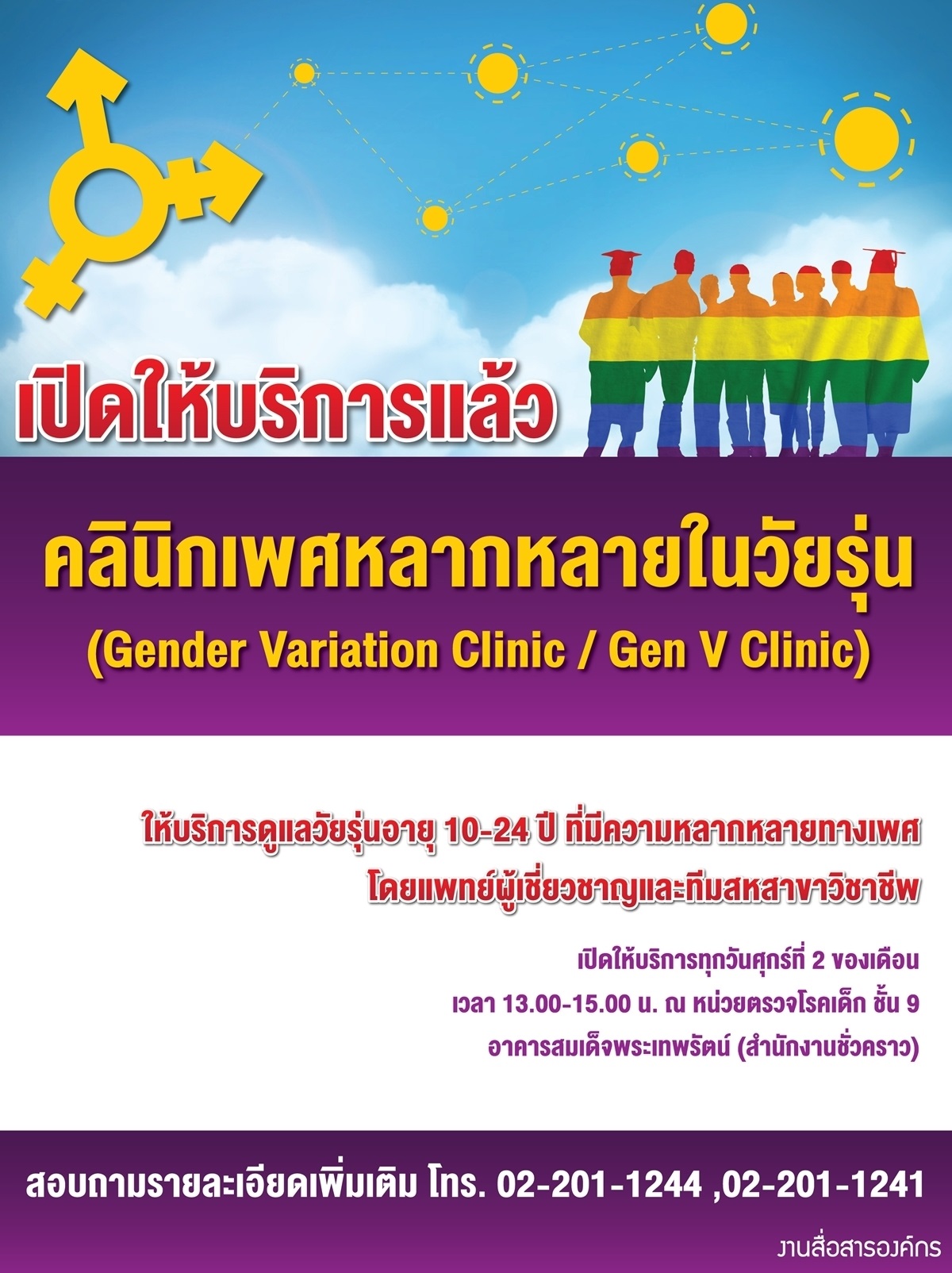 การเปิดให้บริการคลินิกเพศหลากหลายในวัยรุ่น (Gender Variation Clinic / Gen V Clinic)