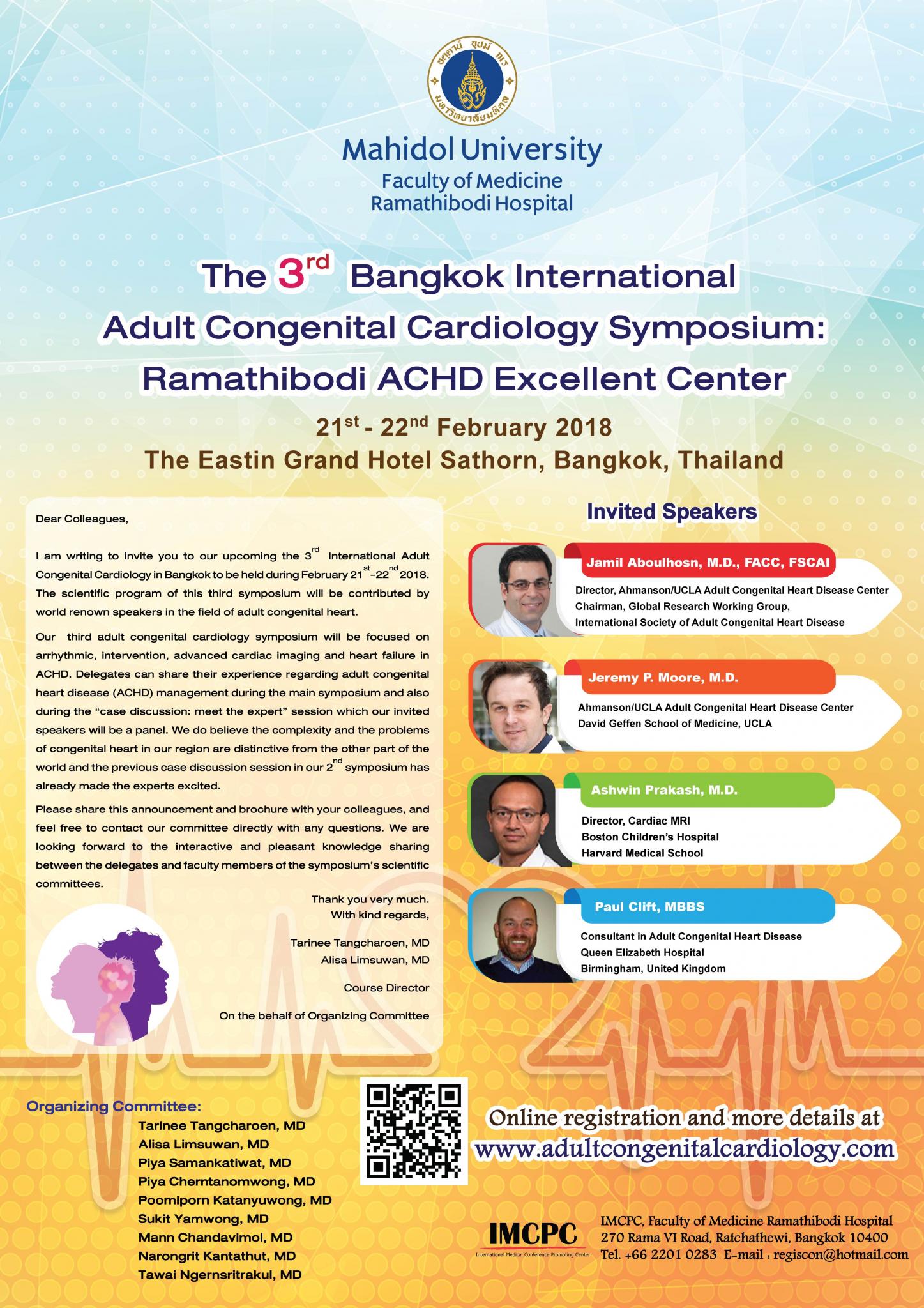 The 3rd Bangkok International Adult Congenital Cardiology Symposium: Ramathibodi ACHD Excellent Center